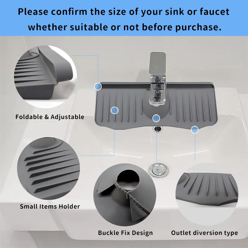 Quick-Dry Sink Drainage Mat – Splash Guard for Kitchen & Bathroom